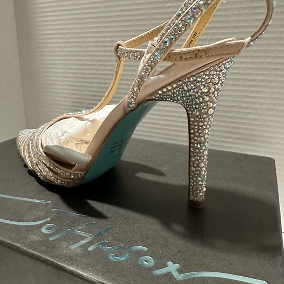 Betsey Johnson SB-ALI Rhinestone Embellished T-Strap Heels - Picture 5 of 10